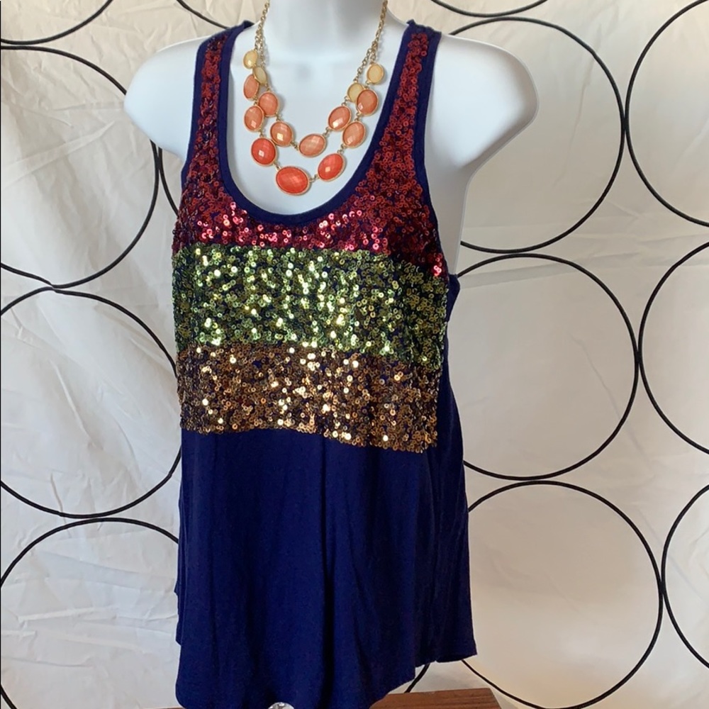 Racer back sequin shirt